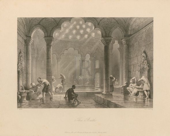 Sir Thomas Allom Hand Numbered Limited Edition Print on Paper :"The Bath"