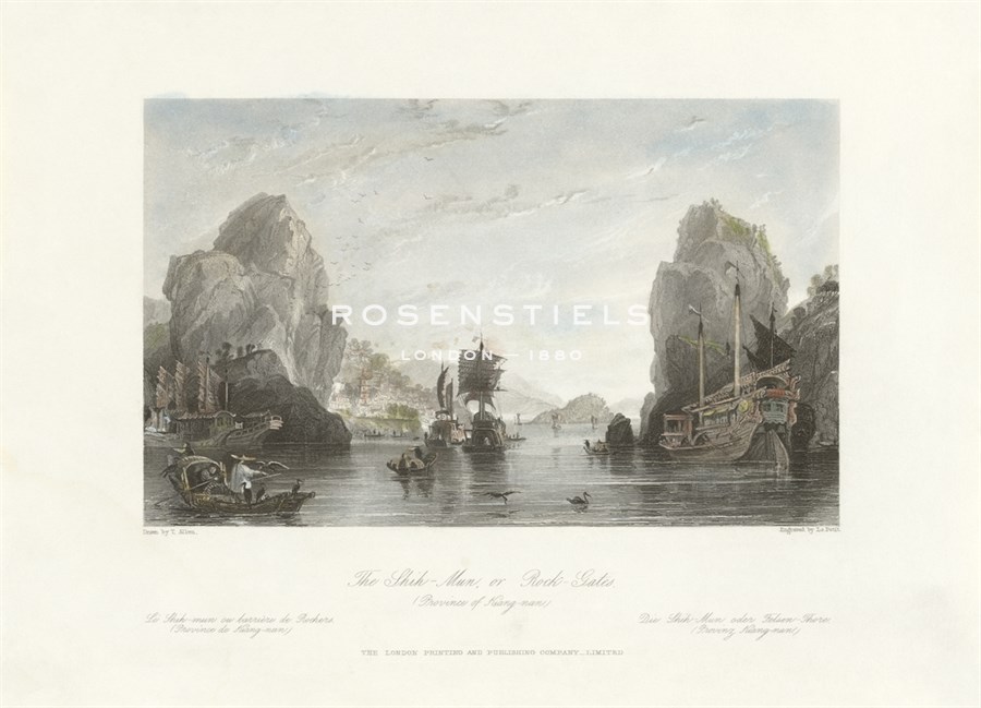 Sir Thomas Allom Hand Numbered Limited Edition Print on Paper :"The Shih-Mun or Rock Gates (Province of Kiang-nan)"