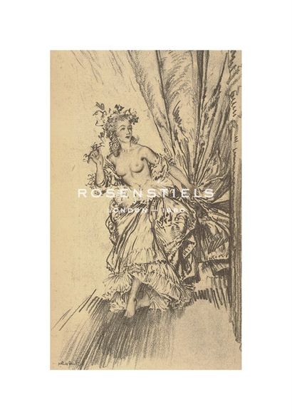 Sir William Russell Flint Hand Numbered Limited Edition Print on Paper :"Madame du Barry as a Bacchante"