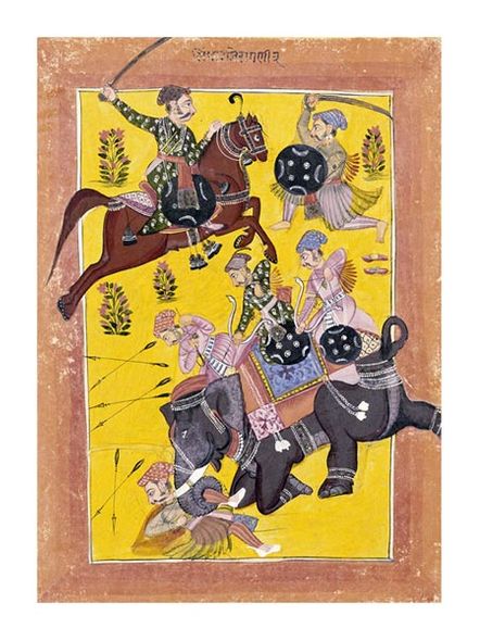 Sirohi Fine Art Open Edition Gicl&eacute;e:"Sindhu Ragini on Horseback"