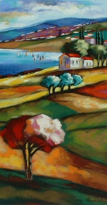 Slava Brodinsky Hand Signed and Numbered Limited Edition Serigraph on Paper: " April Morning "