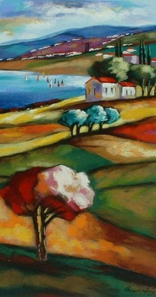 Slava Brodinsky Hand Signed and Numbered Limited Edition Serigraph on Paper: " April Morning "