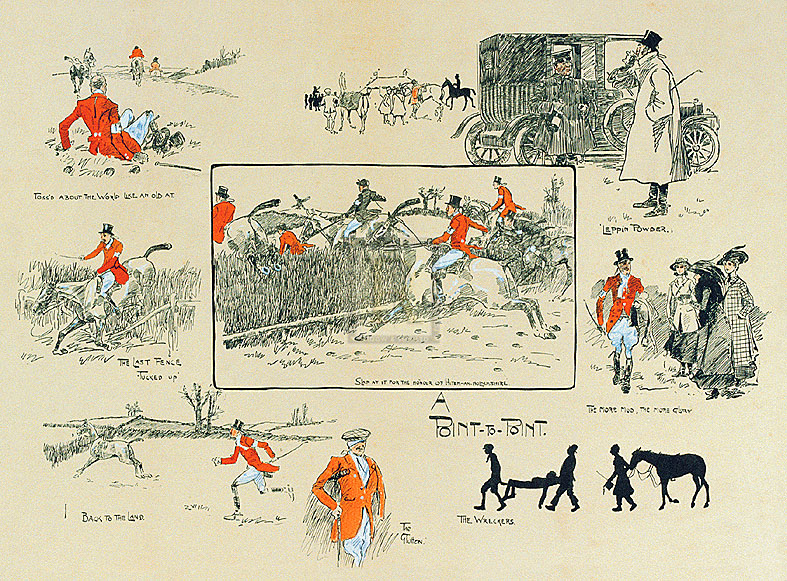 Snaffles Hand Numbered Limited Edition Print on Paper :"A Point-To-Point"