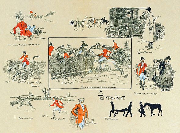 Snaffles Hand Numbered Limited Edition Print on Paper :"A Point-To-Point"