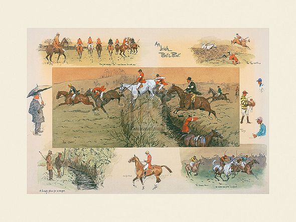 Snaffles Hand Numbered Limited Edition Print on Paper :"An Irish Point-To-Point"