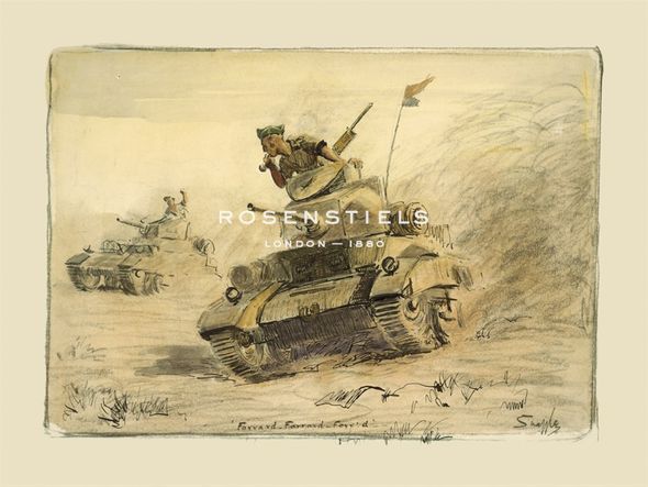 Snaffles Hand Numbered Limited Edition Print on Paper :"Forrard Forrard Forr'd"