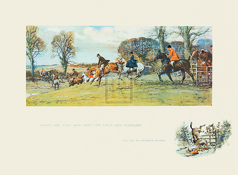 Snaffles Hand Numbered Limited Edition Print on Paper :"Happy Are They Who Hunt For Their Own Pleasure"