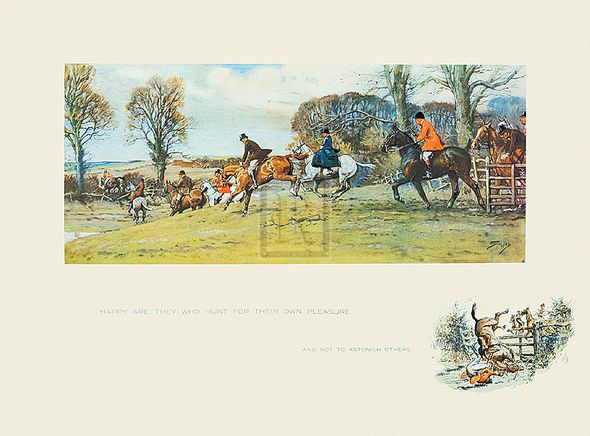 Snaffles Hand Numbered Limited Edition Print on Paper :"Happy Are They Who Hunt For Their Own Pleasure"