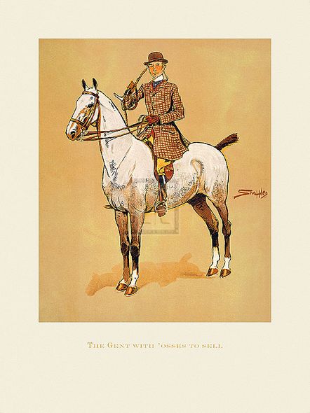 Snaffles Hand Numbered Limited Edition Print on Paper :"The Gent with 'Osses to Sell"