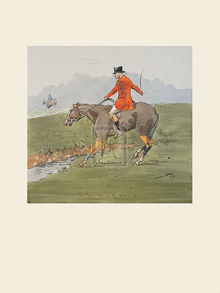 Snaffles Hand Numbered Limited Edition Print on Paper :"The Right Man on The Wrong 'Oss"