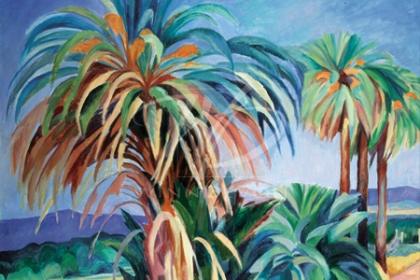 Soledat Sans Limited Edition Hand-Embellished Giclee on Canvas:"Palm Pathway"