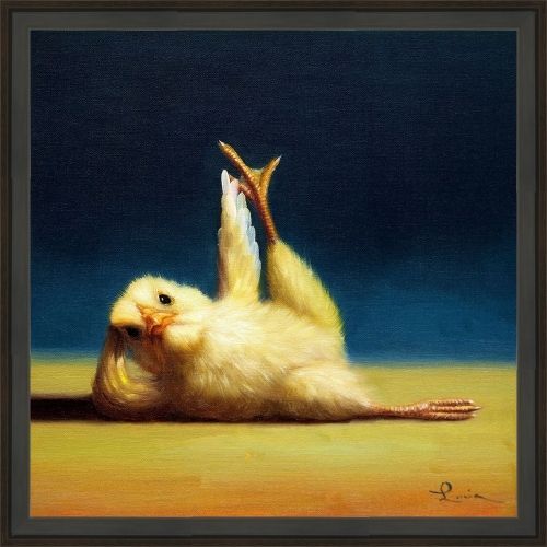 Somerset House 13.5X13.5 FLOAT FRAMED CANVAS:"YOGA CHICK-SIDE LEG LIFT"