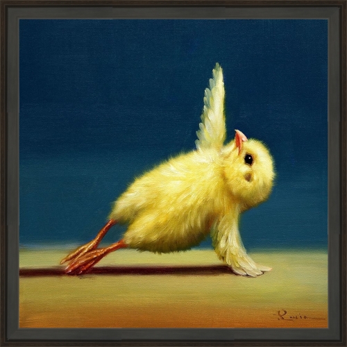 Somerset House 13.5X13.5 FLOAT FRAMED CANVAS:"YOGA CHICK-SIDE PLANK"