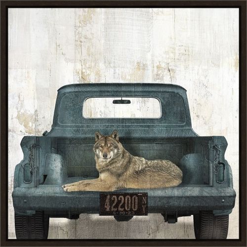 Somerset House 19.5X19.5 FLOAT FRAMED CANVAS:"WOLF VACATION"