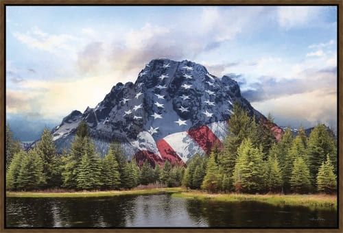 Somerset House 25.5X37.5 FLOAT FRAMED CANVAS:"PATRIOTIC TETONS"