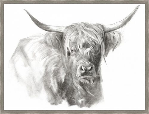 Somerset House 32X42 FRAMED CANVAS:"HIGHLAND CATTLE I"