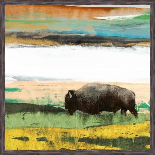 Somerset House 38X38 FRAMED 3 D CANVAS:"BISON PRIMARY DECISION"