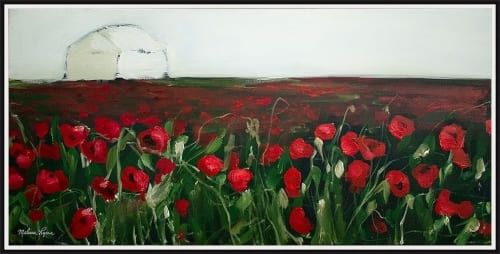 Somerset House 39X75 STACKED FLOAT FRAMED CANVAS:"POPPY STORE HOUSE"