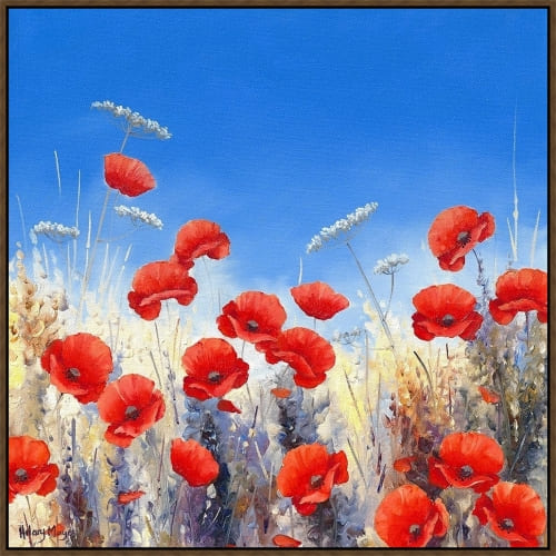Somerset House 41.5X41.5 FLOAT FRAMED CANVAS:"POPPY MEADOW I"