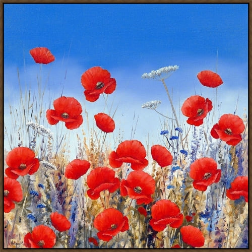 Somerset House 41.5X41.5 FLOAT FRAMED CANVAS:"POPPY MEADOW II"