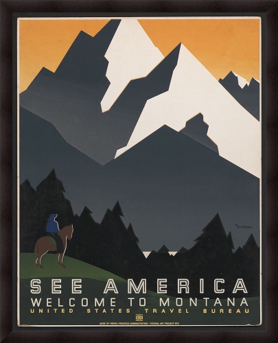 Somerset House 55.5X43.5 FLOAT FRAMED CANVAS:"MONTANA-SEE AMERICA"