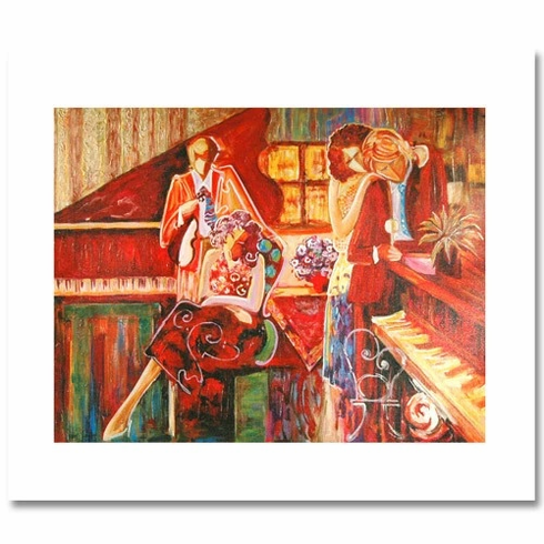 Sophie Swerdlow Limited Edition Giclee Print: "Two Couples At The Piano & Couple Dancing To A Live Band" Sophie Swerdlow Limited Edition Giclee Print: "Two Couples At The Piano & Couple Dancing To A Live Band"