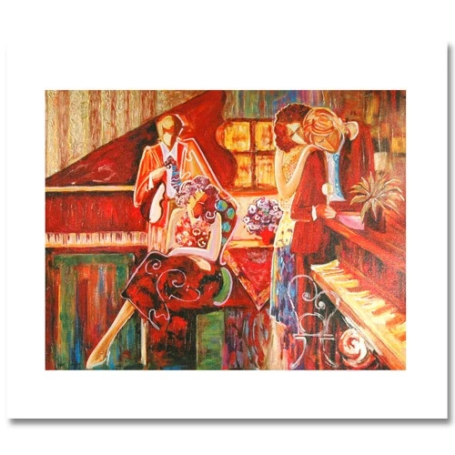 Sophie Swerdlow Limited Edition Giclee Print: "Two Couples At The Piano & Couple Dancing To A Live Band"