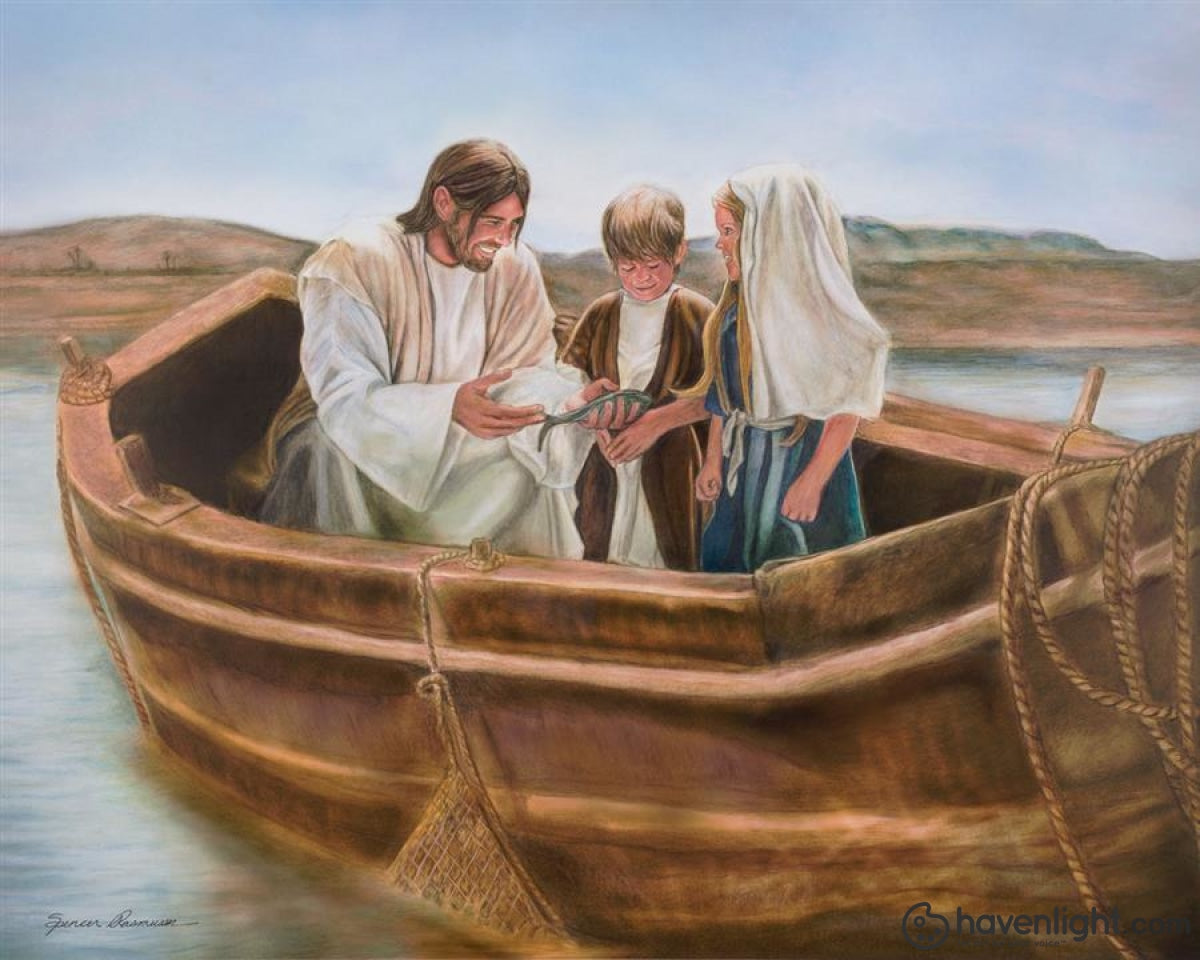 Spencer Rasmussen Fine Art Canvas Giclee: "Little Fishers of Men"