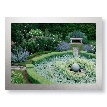 Stacy Bass Limited Edition Ready to Hang Giclee on Brushed Aluminum: "Rose Ladder Bench"