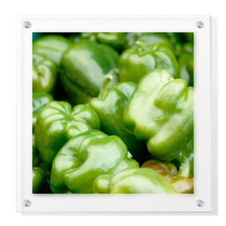 Stacy Bass Limited Edition Ready to Hang Giclee on Clear Acrylic: "Green Peppers"