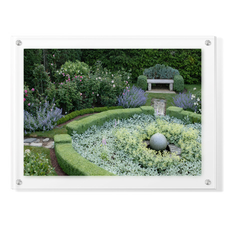 Stacy Bass Limited Edition Ready to Hang Giclee on Clear Acrylic: "Rose Ladder Bench"