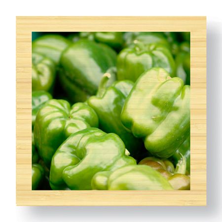 Stacy Bass Limited Edition Ready to Hang Giclee on Sustainable Bamboo: "Green Peppers"