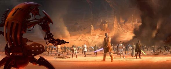 Ryan Church Star Wars Giclee Canvas: "Arena Standoff"