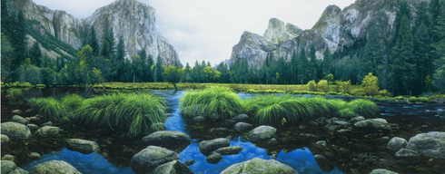 Stephan Lyman Artist Proof MasterWork Canvas:"Ahwahnee - The Deep Grassy Valley"