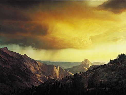 Stephan Lyman Limited Edition Artist Proof Canvas:"Storm over Tenaya Canyon"