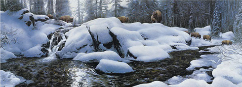 Stephan Lyman Artist Proof MasterWork� Fine Art Edition Canvas:"High Creek Crossing"