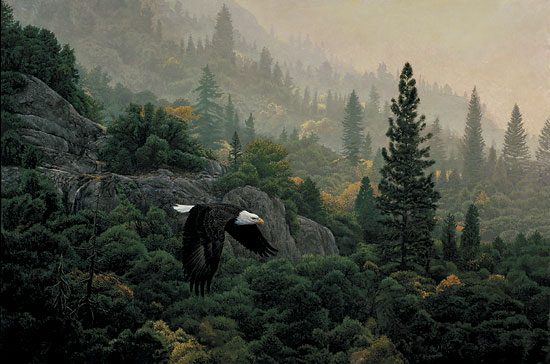 STEPHEN E LYMAN 24X16 Secondary Market Art: "OCTOBER FLIGHT"