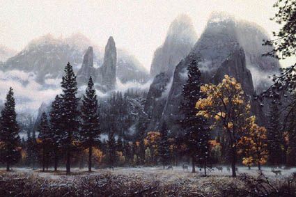 STEPHEN E LYMAN 33X24 Secondary Market Art: "CATHEDRAL SNOW"