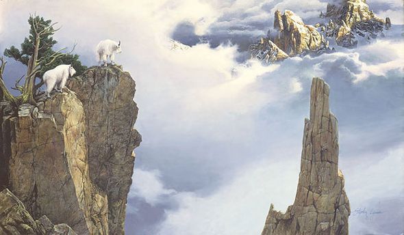 STEPHEN E LYMAN 34X20 Secondary Market Art: "END OF RIDGE GCNV"
