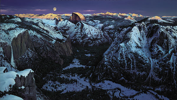 STEPHEN E LYMAN 36X20 Secondary Market Art: "YOSEMITE ALPENGLOW"