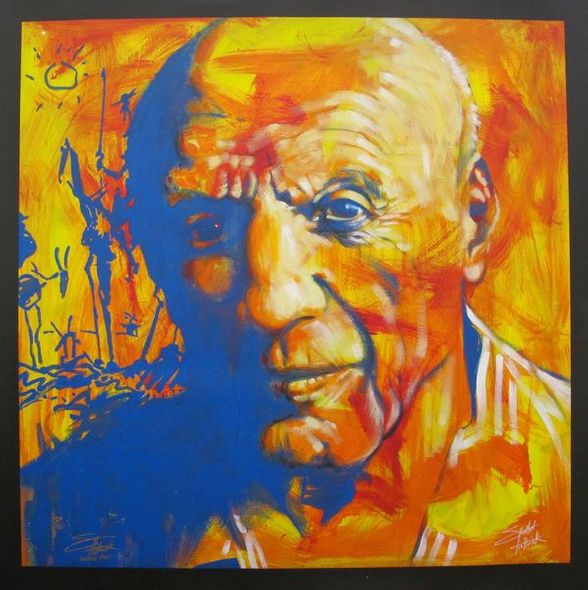 Stephen Fishwick Hand Signed Limited Edition Large Giclee on Canvas:"Pablo Picasso"