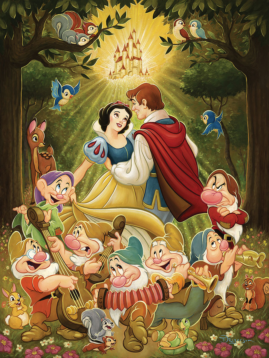 Tim Rogerson Artist Signed Hand-Embellished Ltd Ed Gallery Wrap Canvas:"Happily Ever After" 