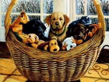 Stephen Hamrick Open Edition Print: "A Basket Full of Fun"