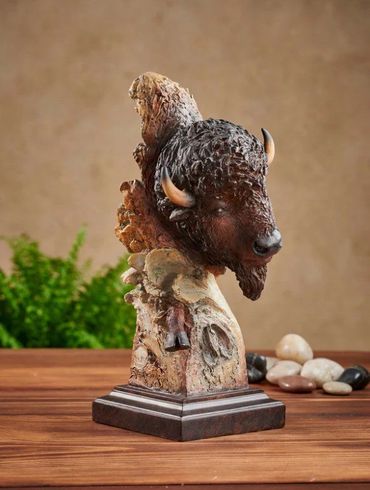 Stephen Herrero Sculpture:"Dust & Thunder Bison Bust"