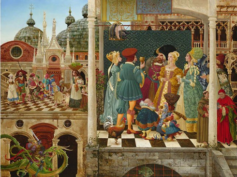 James Christensen Artist Proof Limited Edition Canvas Giclee:"Michael the Archangel Battles..."