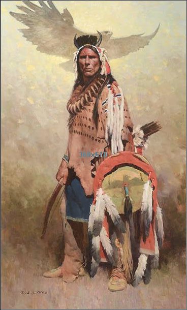 Z. S. Liang Artist Signed Limited Edition Canvas Giclee:"Thunderbird Spirits"