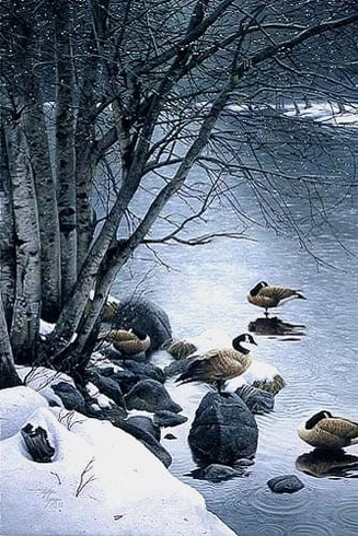 Stephen Lyman Signed and Numbered Limited Edition Offset Lithograph: "Quiet Rain" Stephen Lyman Signed and Numbered Limited Edition Offset Lithograph: "Quiet Rain"