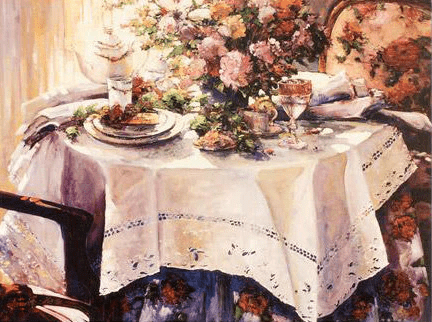 Stephen Shortridge Limited Edition Artist Proof Lithograph on Stretched Canvas: "Tea and Romance"
