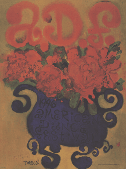 Stephen Tabboo AKA Tashjian Rare Vintage Artist Signed Offset Lithograph: "American Dance Festival 1996"