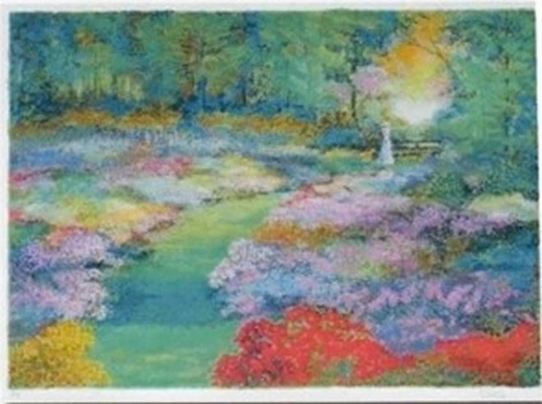 Steve Bloom Limited Edition Serigraph Print: "Woman in Garden" Steve Bloom Limited Edition Serigraph Print: "Woman in Garden"